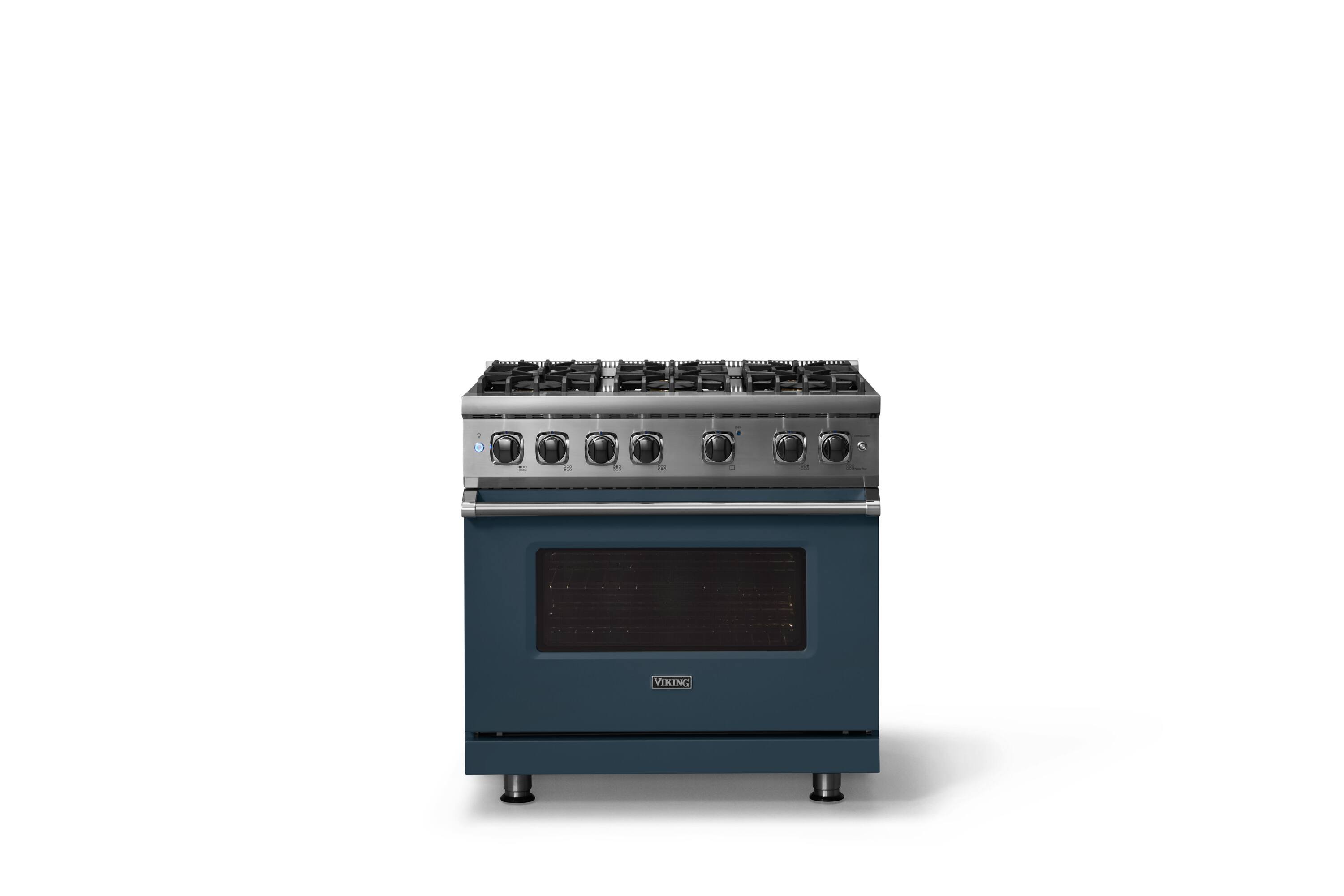 Alt View 3. Viking - 36"W./24"D. 5.1 Cu. Ft.  Gas Sealed Burner Range-6 Burners-Squall-LP - Squall.