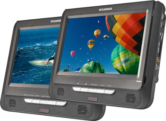 Sylvania - 9" Dual Screen Portable DVD Player - Black - Front_Zoom