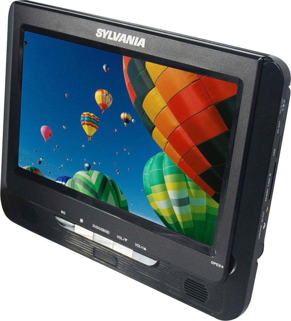 Left. Sylvania - 9" Dual Screen Portable DVD Player - Black.