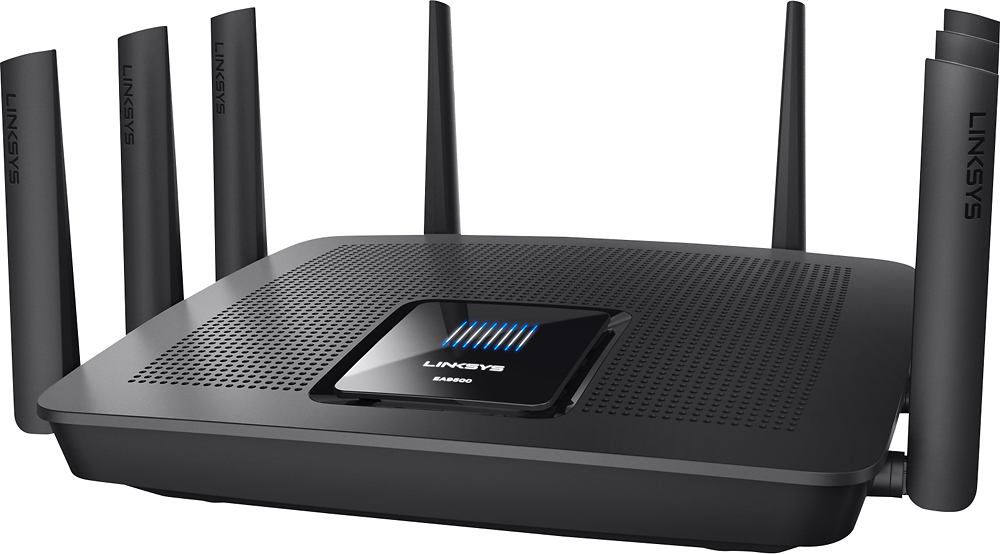 Left View: Linksys - AC5400 Tri-Band WiFi 5 Router - Black