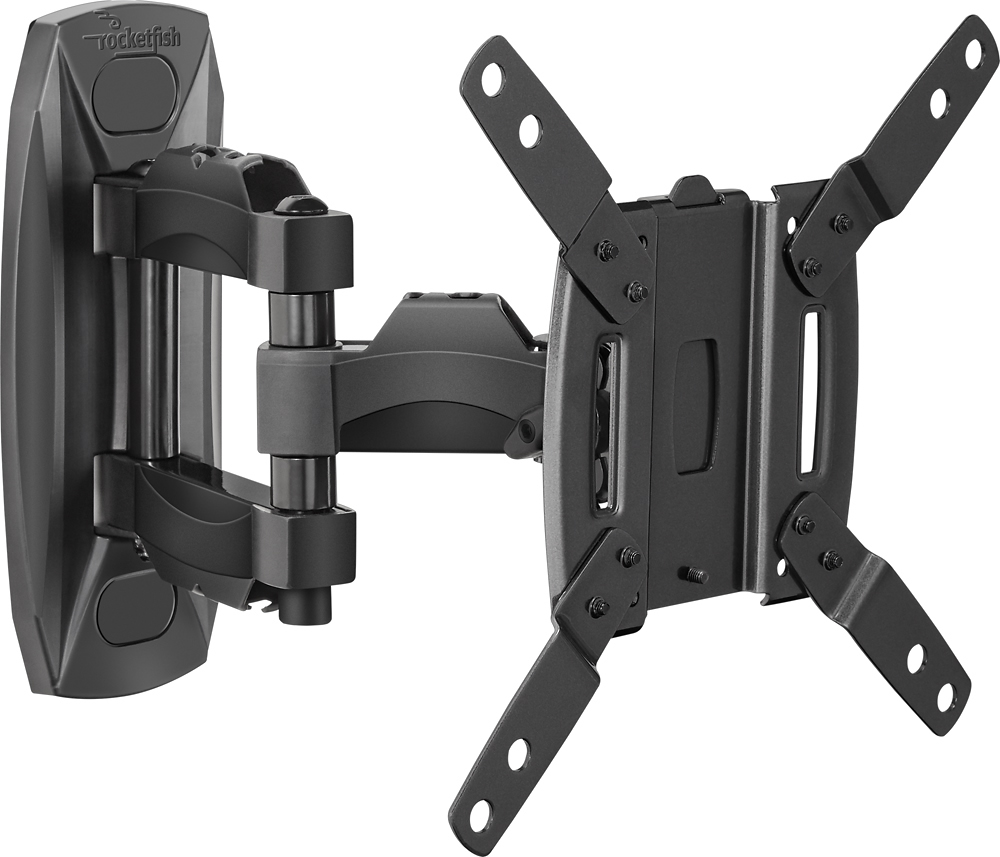 Angle View: Rocketfish™ - Full-Motion TV Wall Mount for Most 19" - 39" TVs - Black