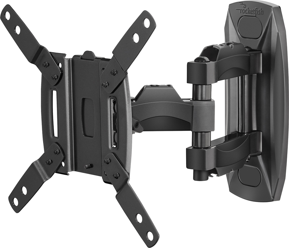 Left View: Rocketfish™ - Full-Motion TV Wall Mount for Most 19" - 39" TVs - Black