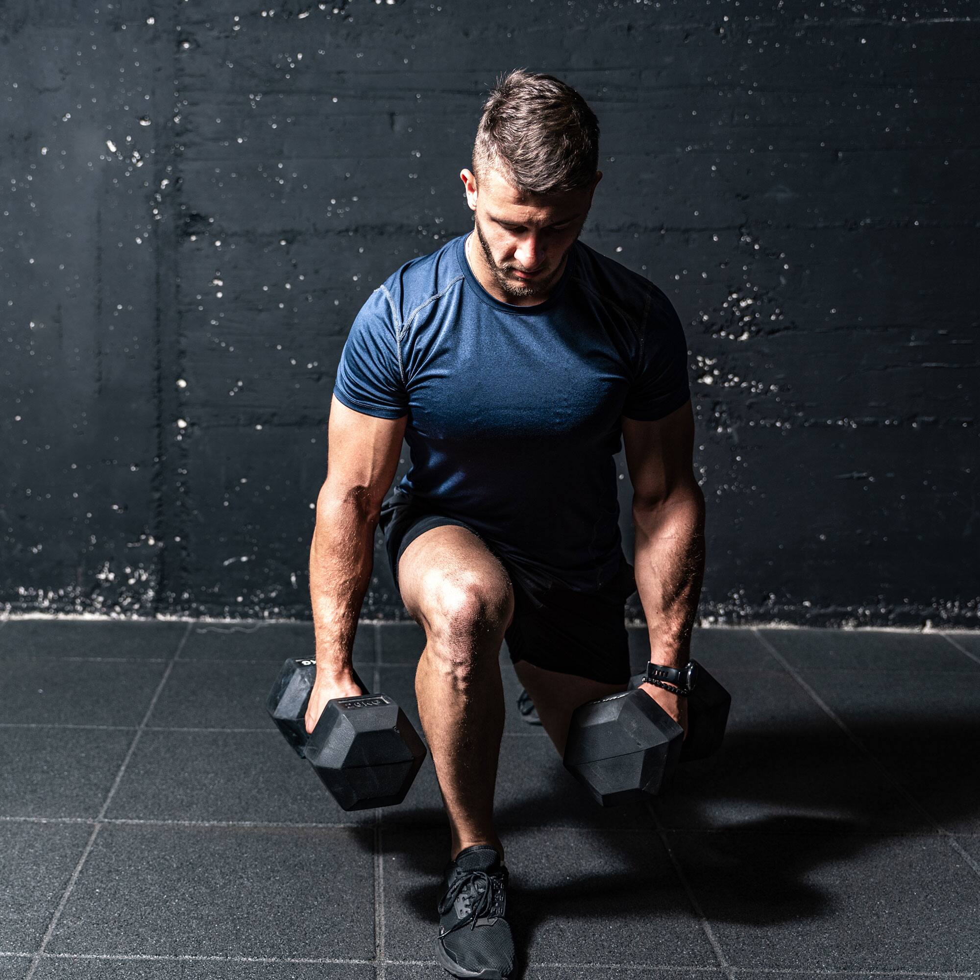 Alt View 7. HolaHatha - HolaHatha Iron Hexagonal Cast Home Exercise Dumbbell Free Weight, 45 Pounds - Black.