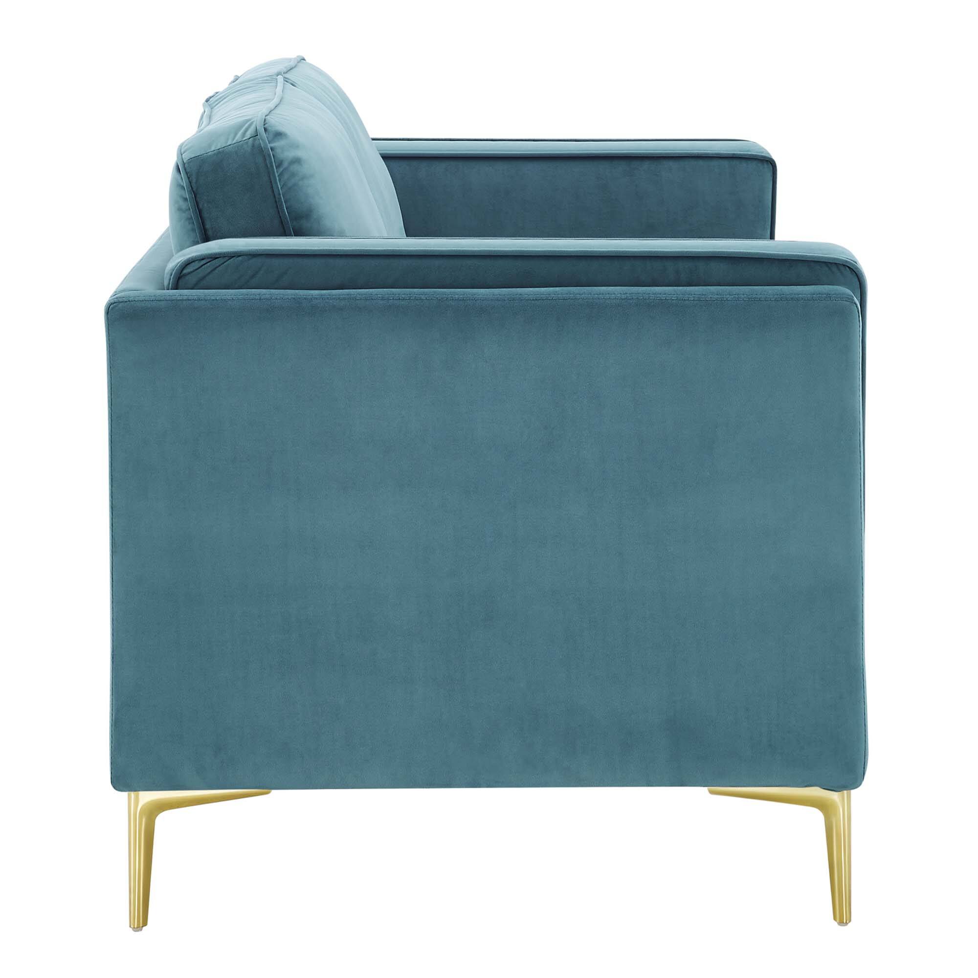 Alt View 2. Modway - Kaiya Performance Velvet Sofa by Modway - Sea Blue.