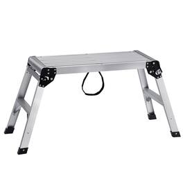 VEVOR - Folding Work Platform, 330 lbs Load Capacity, Aluminum Drywall Stool Ladder, Heavy Duty Work Bench w/ Non-Slip Feet - Silver