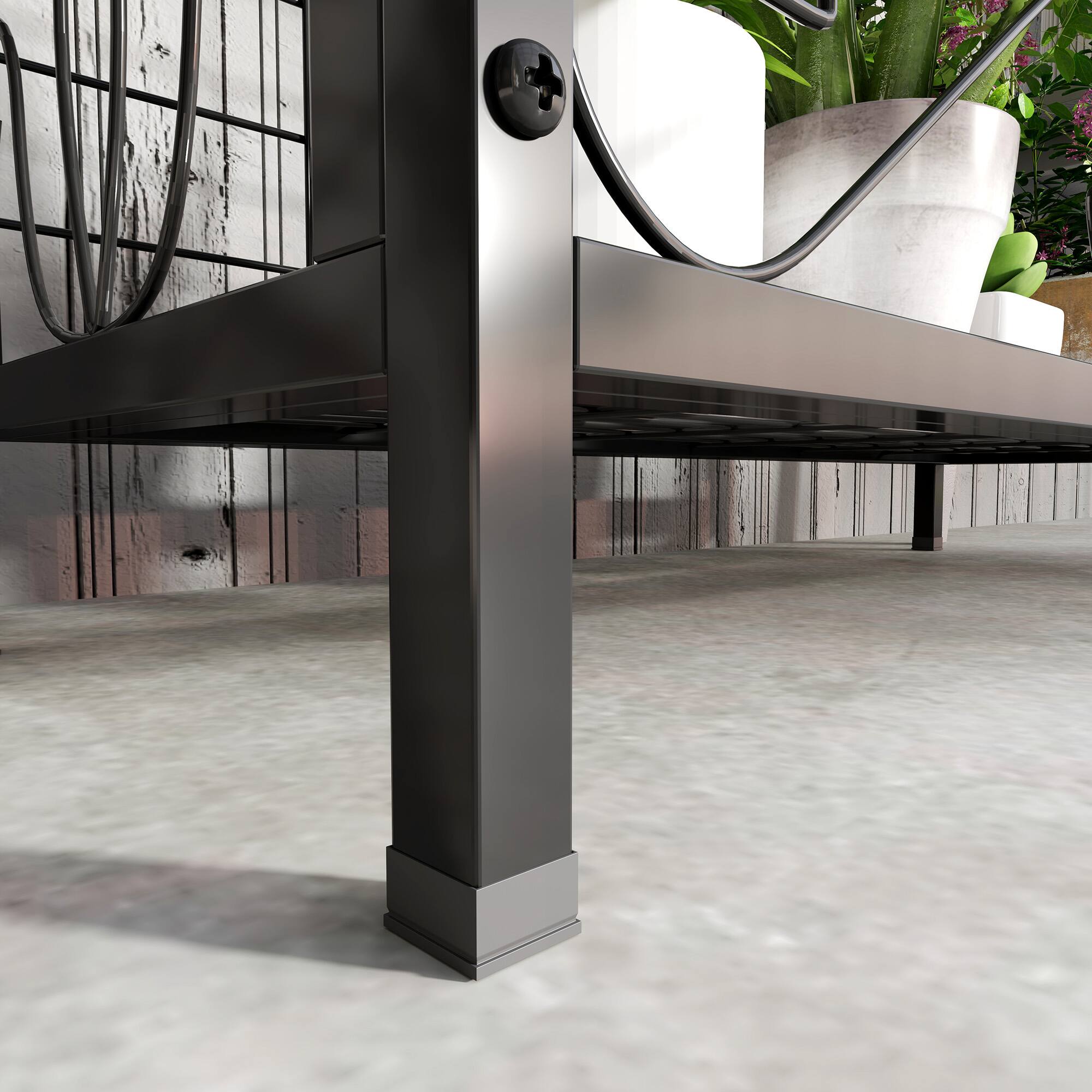 Alt View 7. Outsunny - Tall Plant Stand with Trellis and Hanging Bar, Metal Plant Holder Flower Stand - Black.