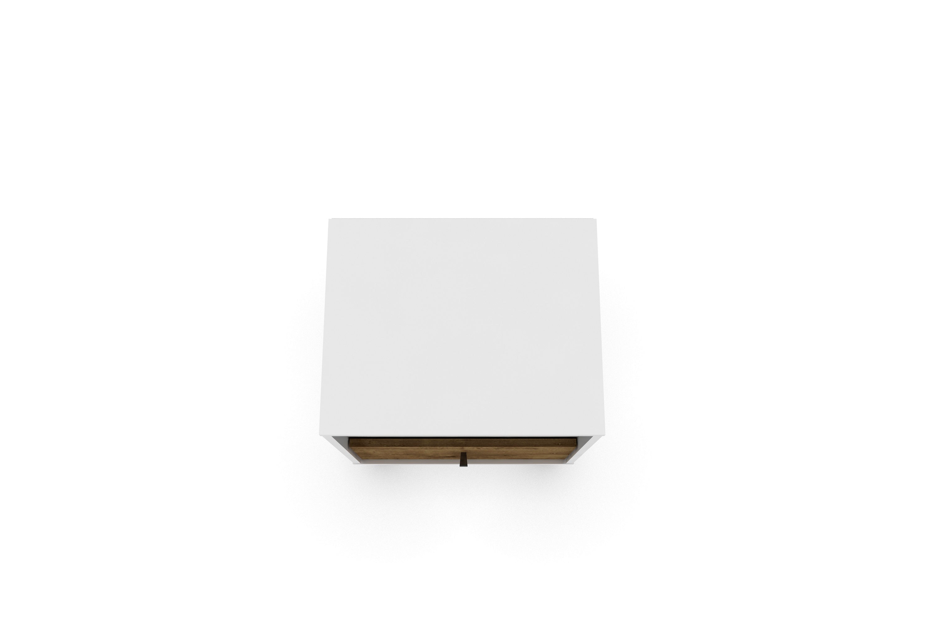 Alt View 2. Manhattan Comfort - Liberty Mid-Century Modern 18" Nightstand - White and Rustic Brown.