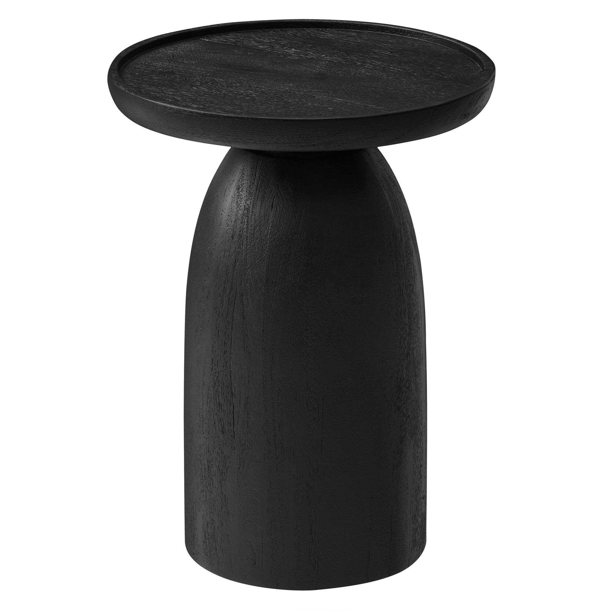 Alt View 2. Modway - Holloway Round Wood Side Table by Modway - Black.