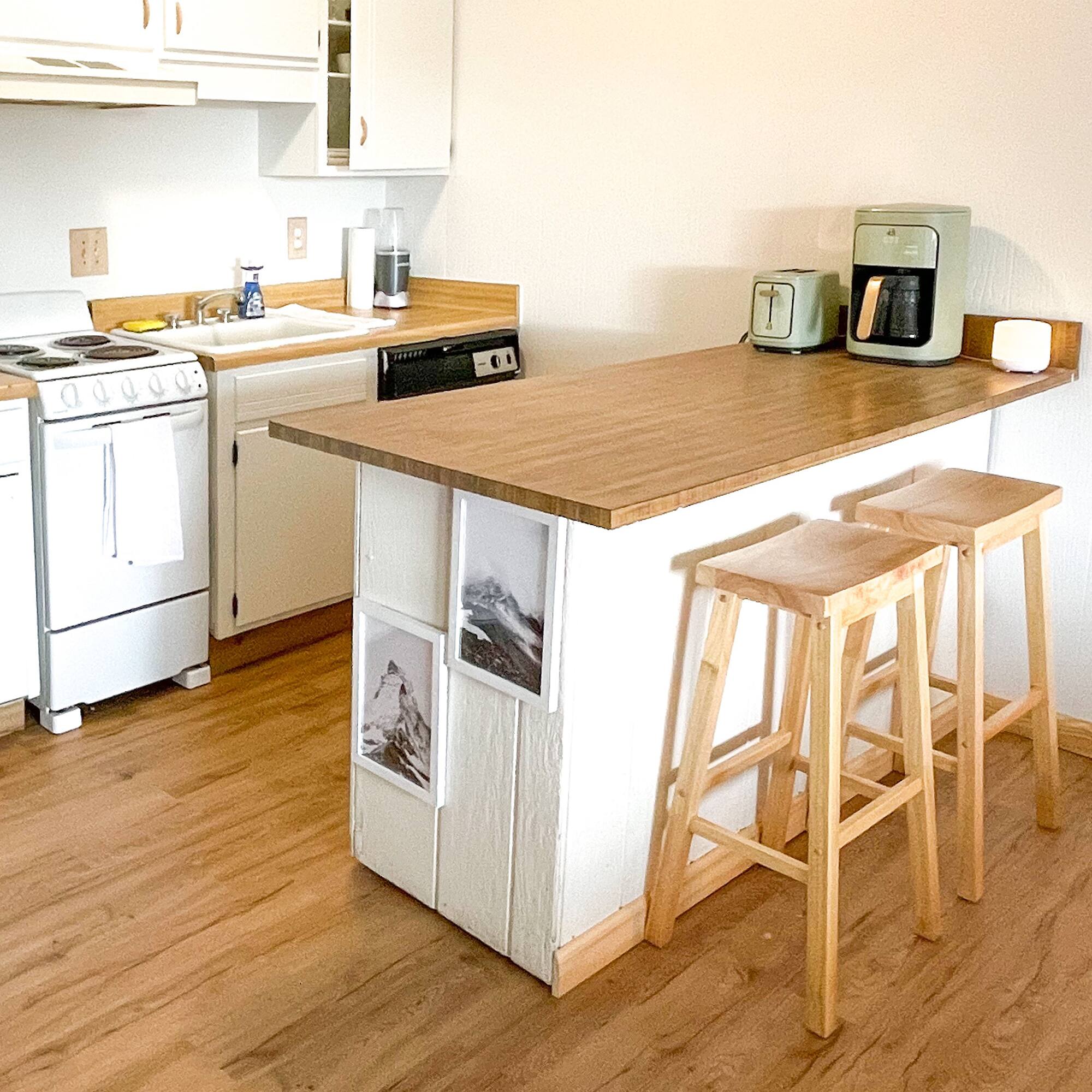 Alt View 3. PJ Wood - PJ Wood Classic 24 Inch Saddle Seat Kitchen Bar Counter Stool, Natural (2 Pack) - Natural.