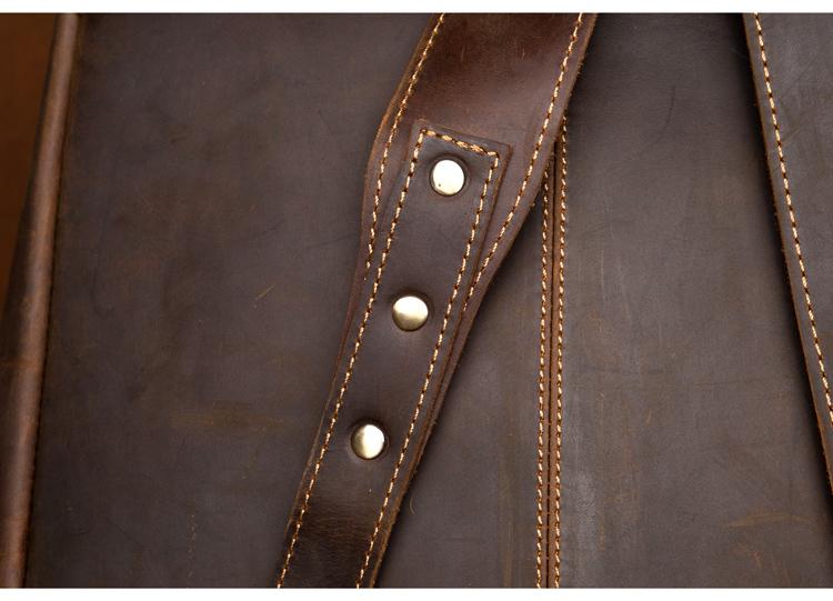 Alt View 5. Steel Horse Leather - The Vernon Minimalist Leather Backpack - Brown.