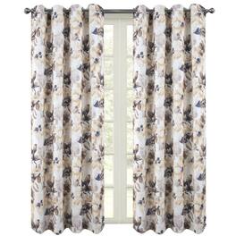 RT Designers Collection - Eden Printed Blackout Grommet Window Curtain Panel 54" x 84" - Taupe