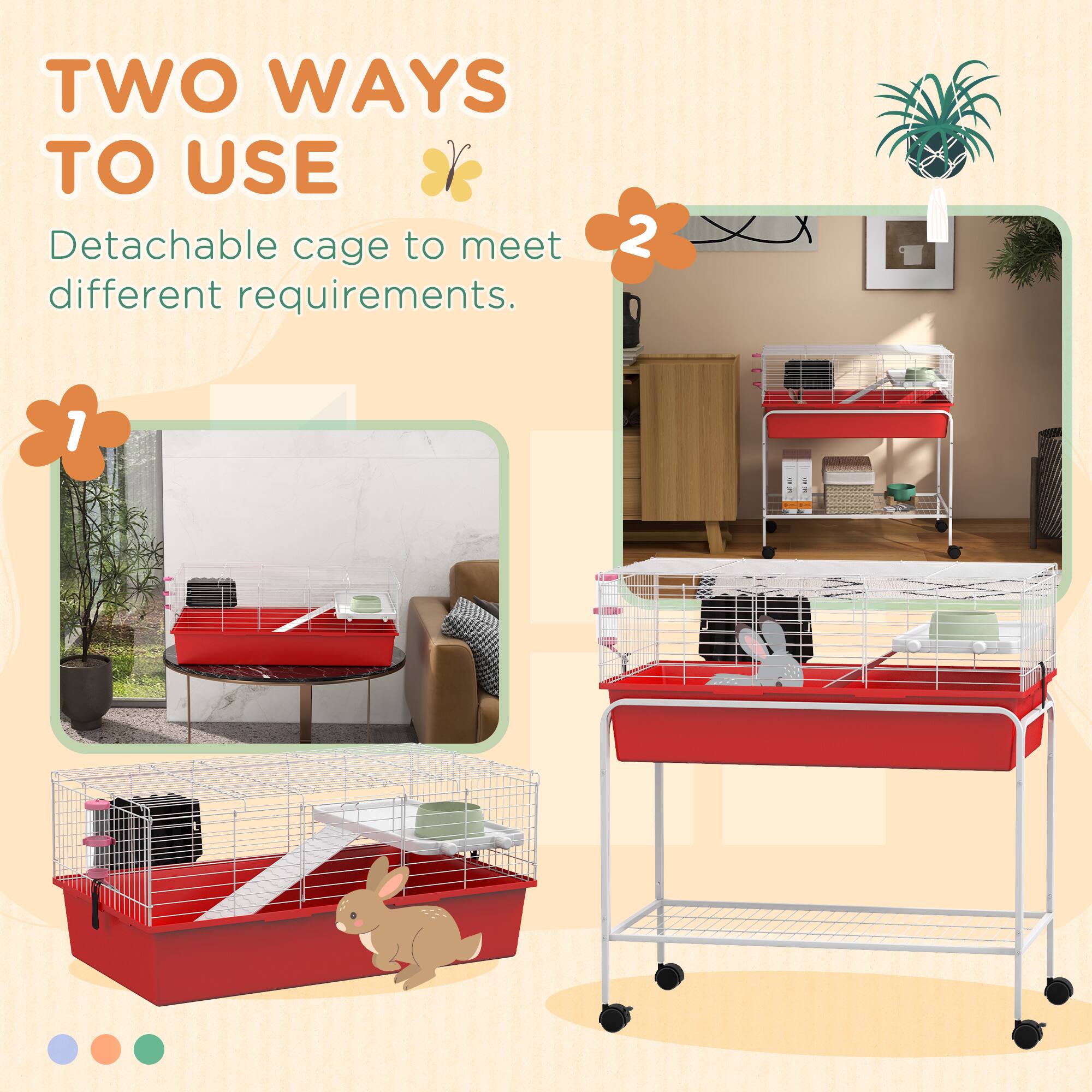 TWO WAYS TO USE  
Detachable cage to meet different requirements.  

1  
2