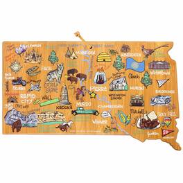 Totally Bamboo - South Dakota Cutting Board with Artwork by Fish Kiss