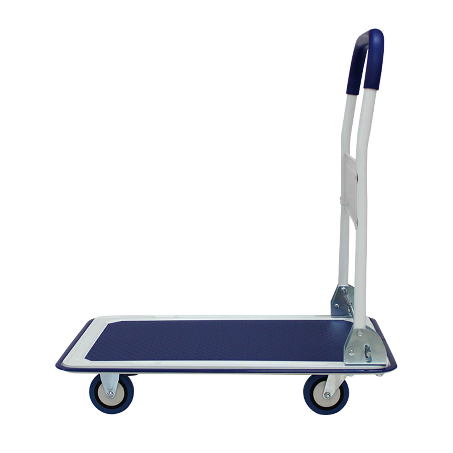 Angle. LOVMOR - 330-Lb Capacity Foldable Platform Truck Hand Cart with Wheels - Blue.