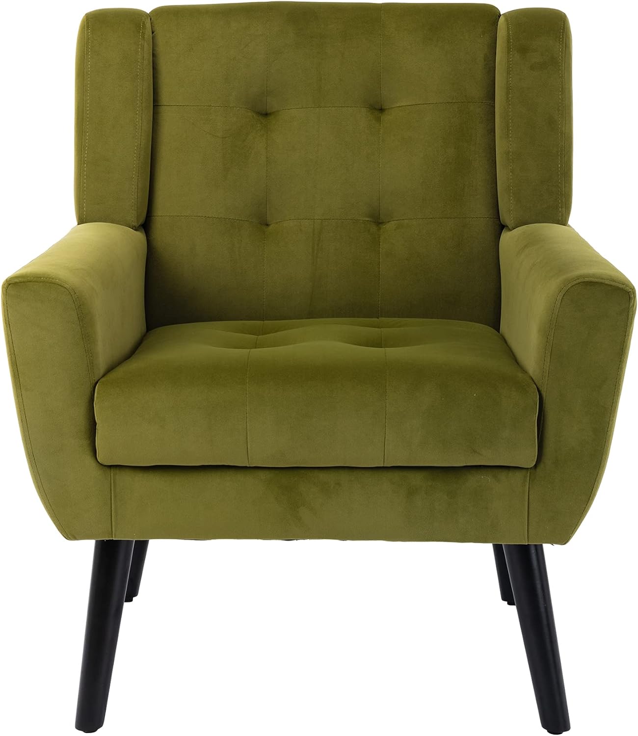 Alt View 3. Trinkets Crazed - Midcentury Modern Accent Chair with Arms, Upholstered Fabric Reading Side Chair - green.