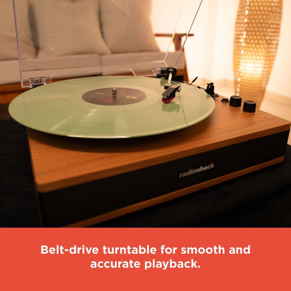Belt-drive turntable for smooth and accurate playback.