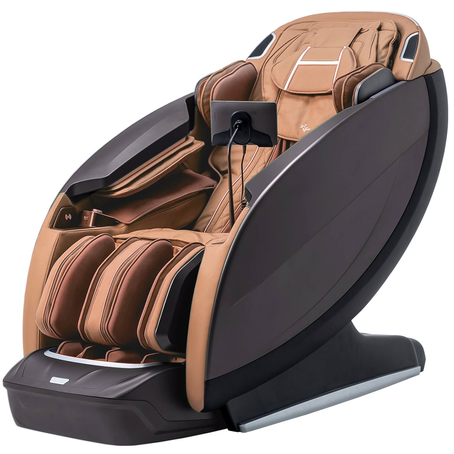 Front. Alfine - Alfine A696 Theta 4D+ Sync Massage Chair,Brown - Brown.