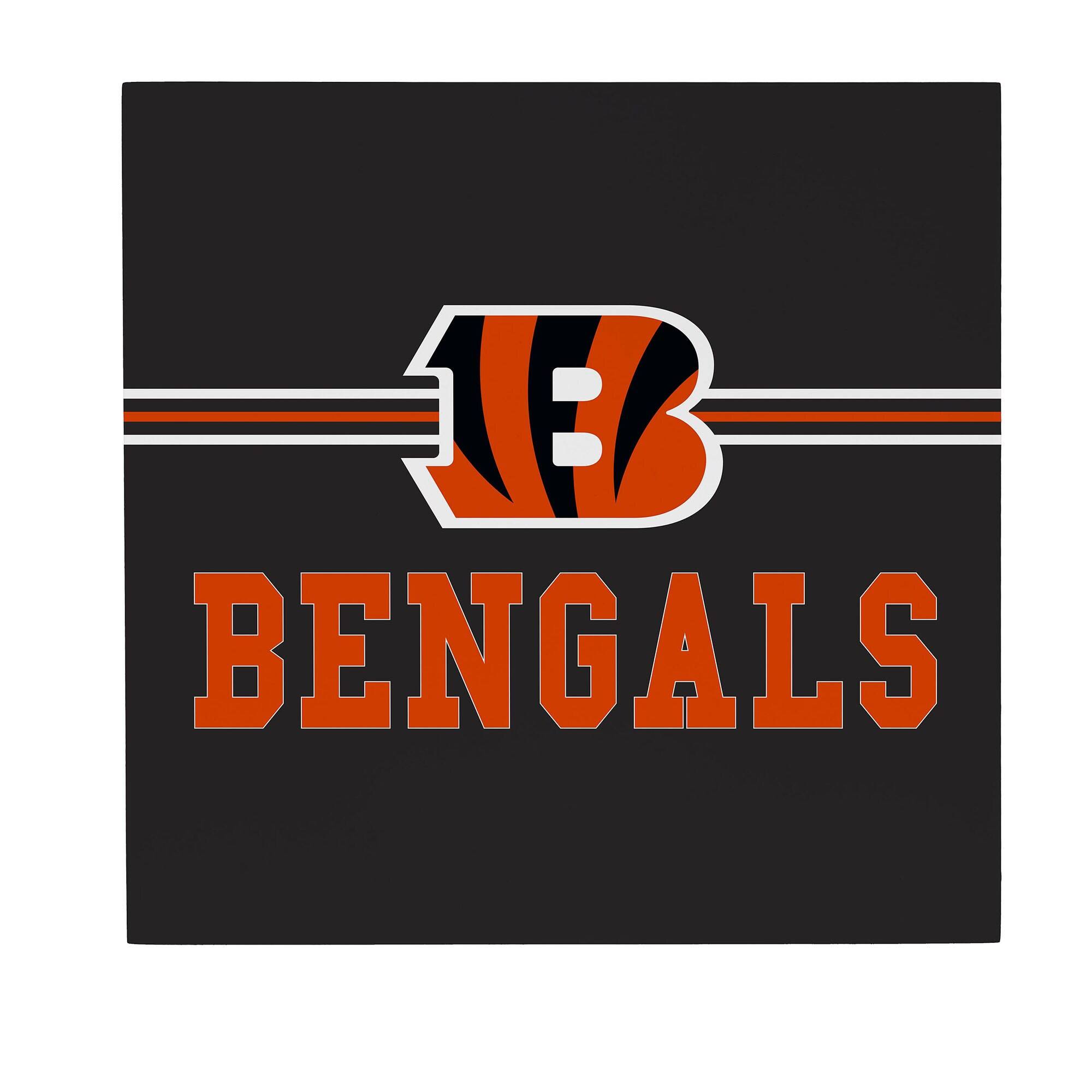 Cincinnati Bengals 12" x 12" Wood Wall Sign