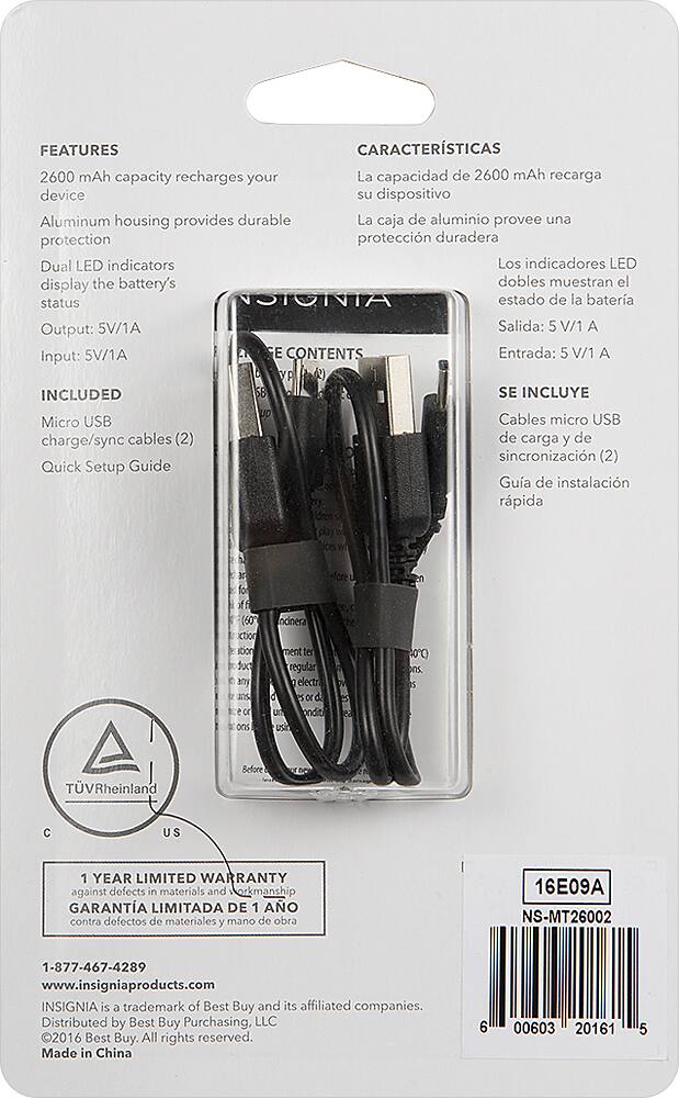 Best Buy Insignia™ 2600 mAh Portable Charger for Most USBEnabled Devices (2Pack) Blue/Coral