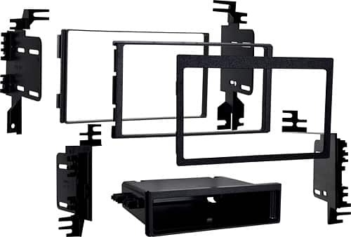 Front. Metra - Dash Kit for Select 1996-2011 Hyundai Elantra Optima Sonata Santa Fe Accent Sportage DIN DDIN - Black.