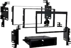 Front. Metra - Dash Kit for Select 1996-2011 Hyundai Elantra Optima Sonata Santa Fe Accent Sportage DIN DDIN - Black.
