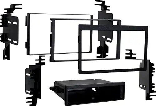 Front. Metra - Dash Kit for Select 1996-2011 Hyundai Elantra Optima Sonata Santa Fe Accent Sportage DIN DDIN - Black.