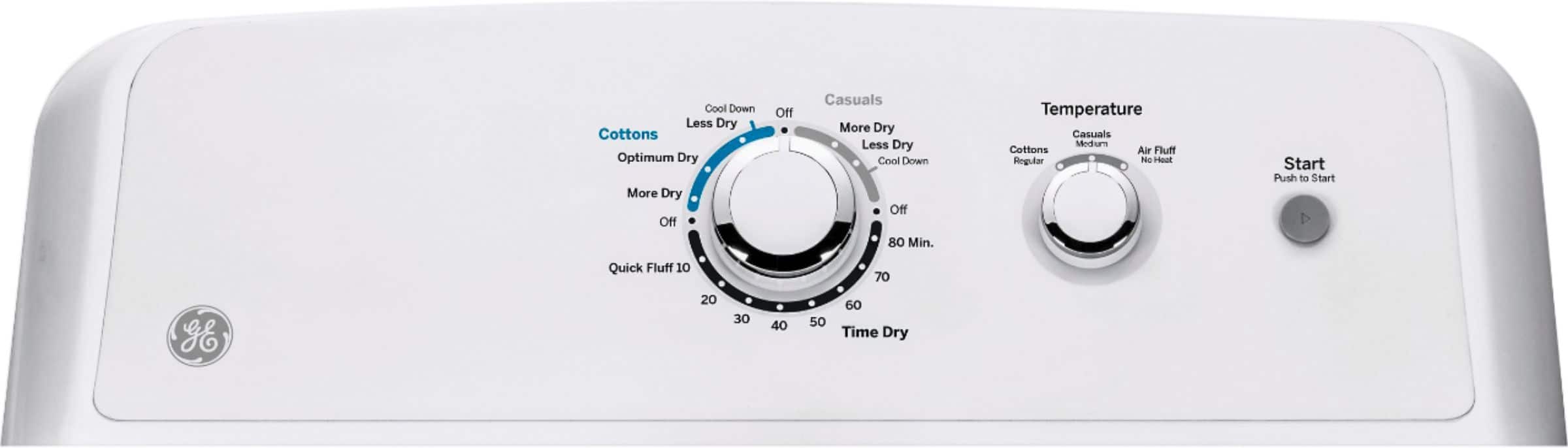 Angle. GE - 7.2 Cu. Ft. Electric Dryer - White.