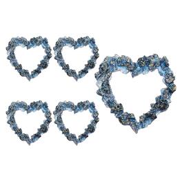 Unique Bargains - 5pcs Mini Vintage Picture Frames, 2in Resin Glow-in-dark Glitter Diamond Tiny Photo Frame for DIY - Dark Blue