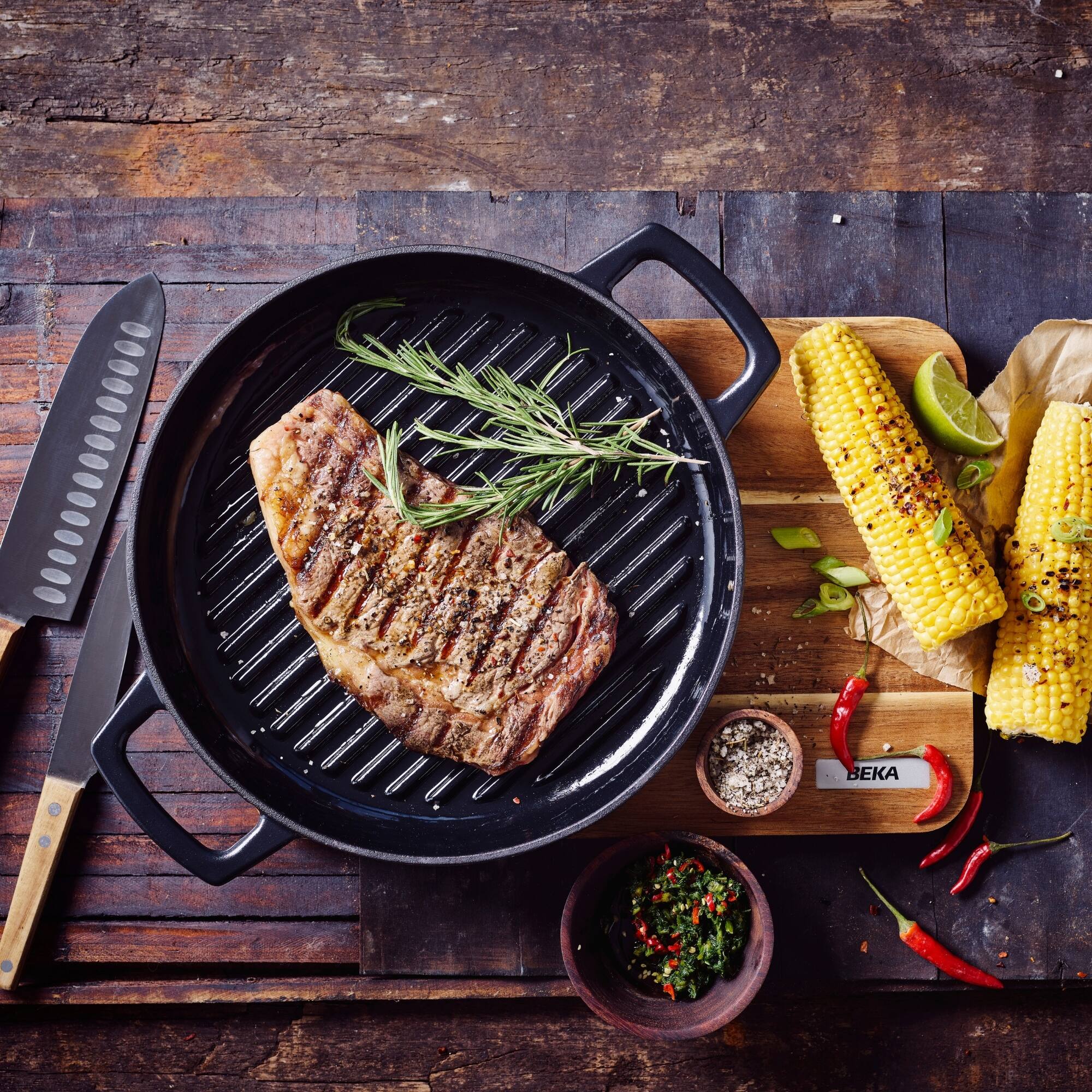 Angle. Alva - Alva Nori Enameled Cast Iron Grill Pan 11" - Oven Safe and Toxin-Free Cookware - Black.