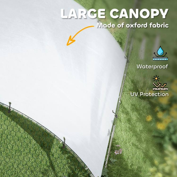 LARGE CANOPY  
Made of oxford fabric  
Waterproof  
UV Protection