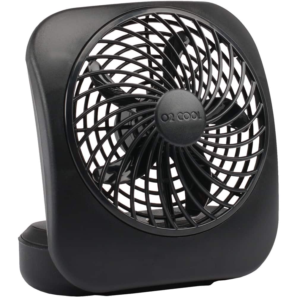 Front. O2 Cool - 5" Personal Fan - Black.
