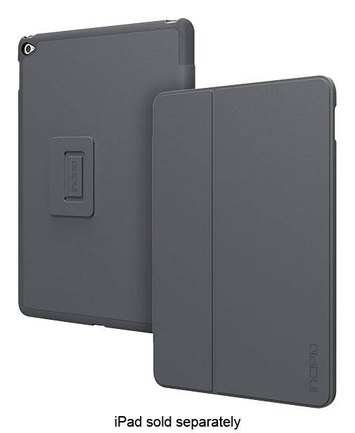 Incipio - Delta Folio Case for Apple® iPad® Air 2 - Gray - Larger Front