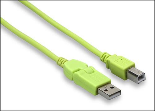 Angle Standard. Hosa Technology - Beatport 10' Type A-to-Type B USB Cable - Green.