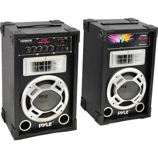 Pyle Pylepro Dual 800 Watt Disco Jam Powered Two Way Pa Bluetooth Speaker System Black Psufm837bt Best Buy