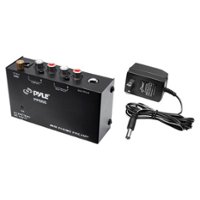 PYLE - PylePro Ultra Compact Phono Turntable Pre-Amplifier - Black - Front_Zoom
