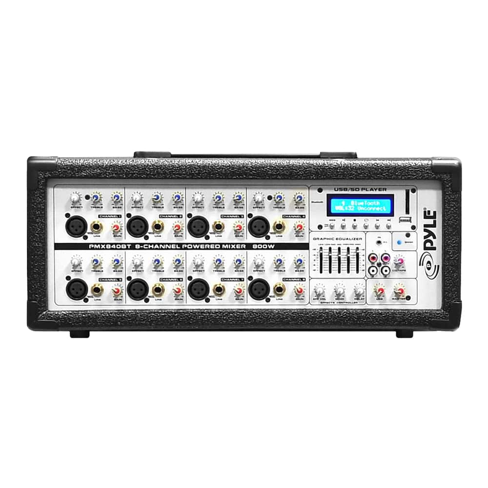 Front. PYLE - PylePro 8-Ch. 800W Bluetooth Mixer.