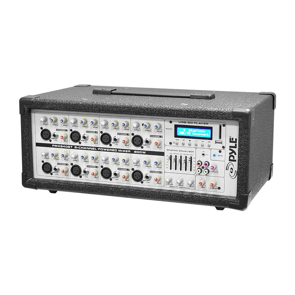 Left. PYLE - PylePro 8-Ch. 800W Bluetooth Mixer.