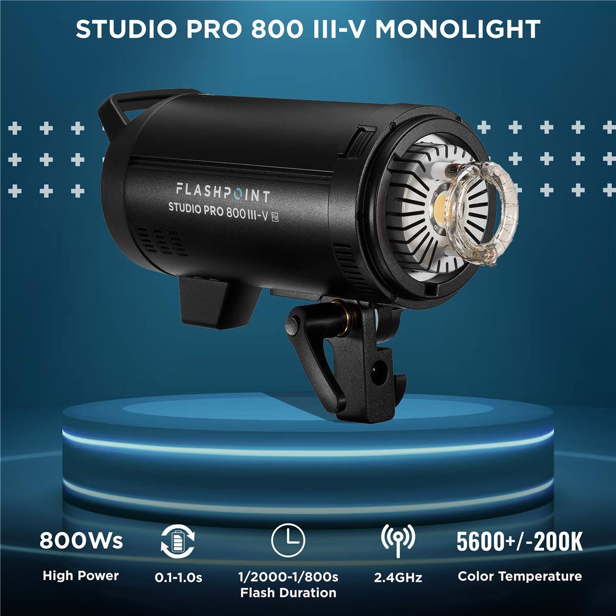 STUDIO PRO 800 III-V MONOLIGHT

STUDIO FLASHPOINT INT PRO 800III-V

800Ws

High Power

0.1-1.0s

1/2000-1/800s

2.4GHz

Flash Duration

5600+/-200K

Color Temperature