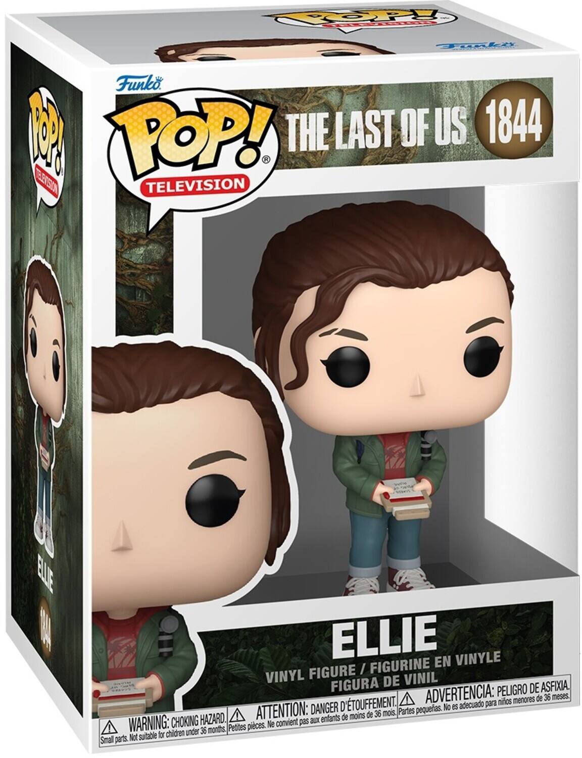 Funko POP! Television  
The Last of Us 1844  
Ellie  
Vinyl Figure / Figurine en Vinyle / Figura de Vinil  
Warning: Choking Hazard. Small parts. Not suitable for children under 36 months.  
Advertencia: Peligro de asfixia. D'Touffement. Ne convient pas aux enfants de moins de 36 mois.