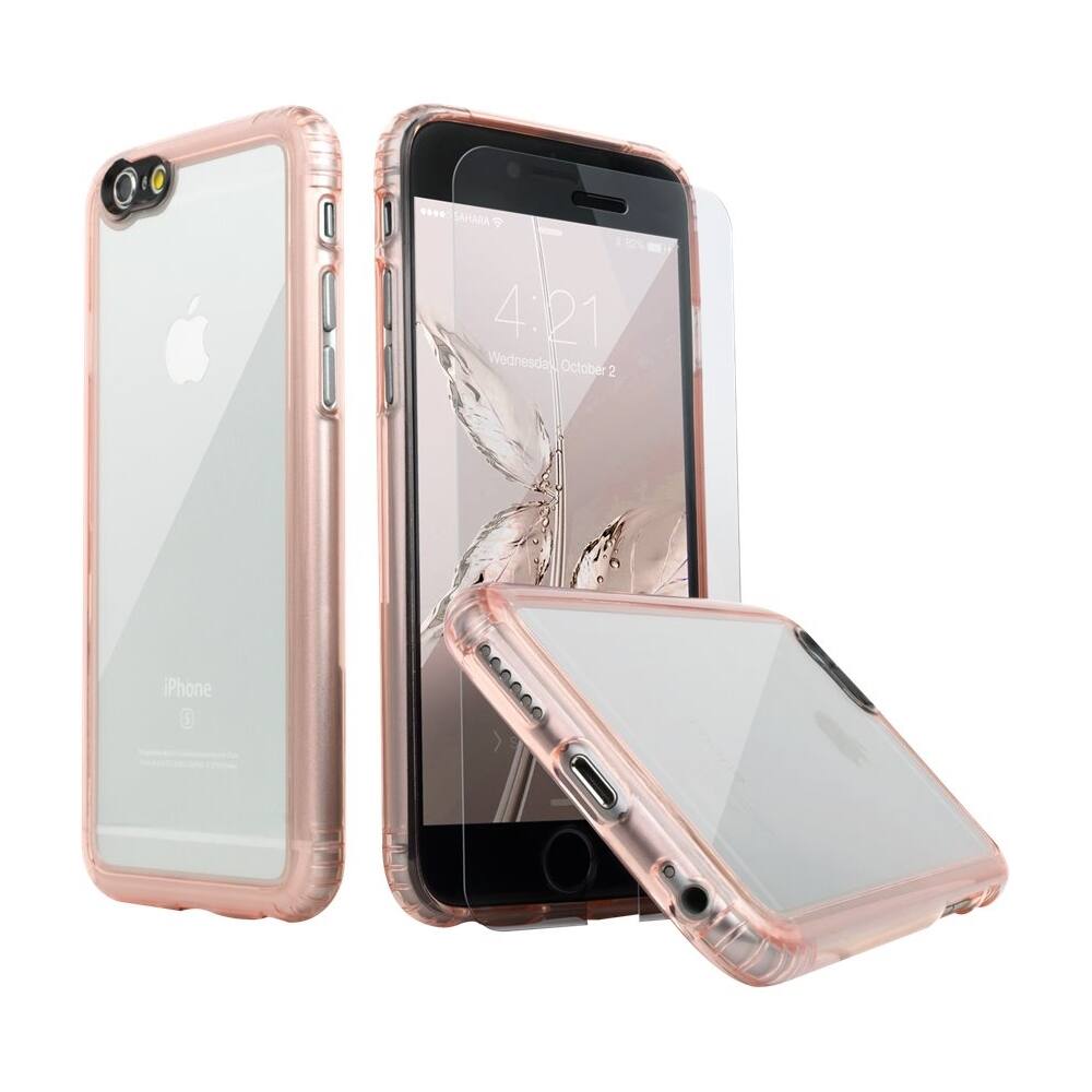 Alt View 12. SaharaCase - Case with Glass Screen Protector for Apple® iPhone® 6 Plus and 6s Plus - Clear/Rose Gold.