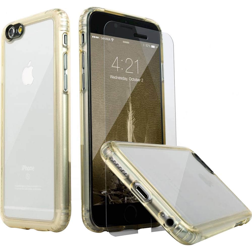 clear case with glass screen protector for apple iphone 6 and 6s - rose gold clear case with glass screen protector for apple iphone 6 and 6s - rose gold