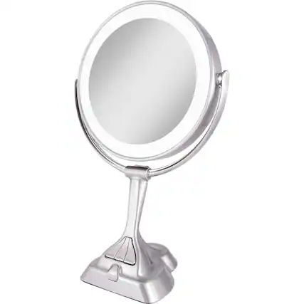 Left. Zadro - LED Variable Lighted Vanity Mirror - Satin Nickel.