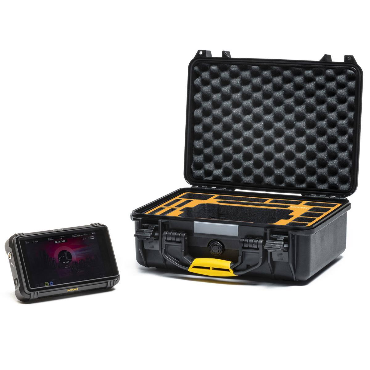Alt View 1. HPRC - HPRC 2400 Hard Case for Atomos Shougn 7" + Accessory, Black w/Yellow Handle.