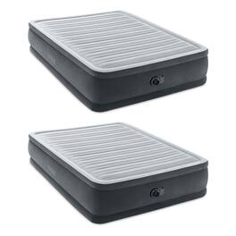 Intex - 64413ED Elevated Dura Beam Fiber Tech Airbed with Pump, Queen (2 Pack) - Gray
