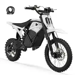 Eskute - Electric Dirt Bike - 3500W Peak Mid-Drive Motor, 53-Mile Range, Hydraulic Nitrogen Suspension, with Lock - White