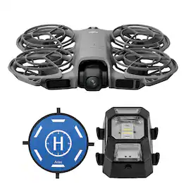 Bundle - DJI - Neo 2 4K Drone, No Remote, with 15.7" Landing Pad Strobe Light