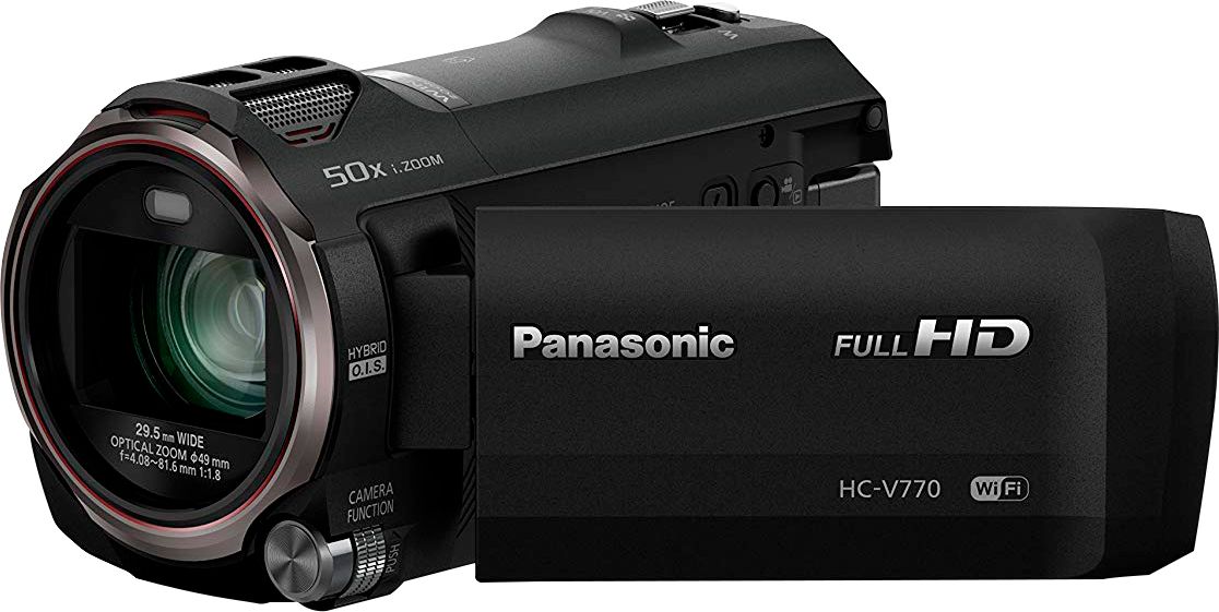 Left View: Panasonic - HC-V770 HD Flash Memory Camcorder - Black