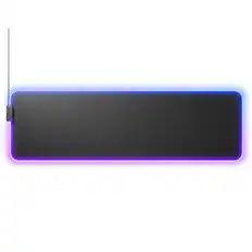 Front. Glorious - GMP 2 GLED LE Gaming Mouse Pad with InfiniGlow Stitchless Edge - Large Extended - Black.
