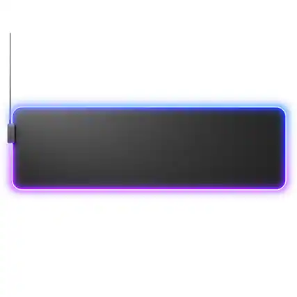 Front. Glorious - GMP 2 GLED LE Gaming Mouse Pad with InfiniGlow Stitchless Edge - Large Extended - Black.