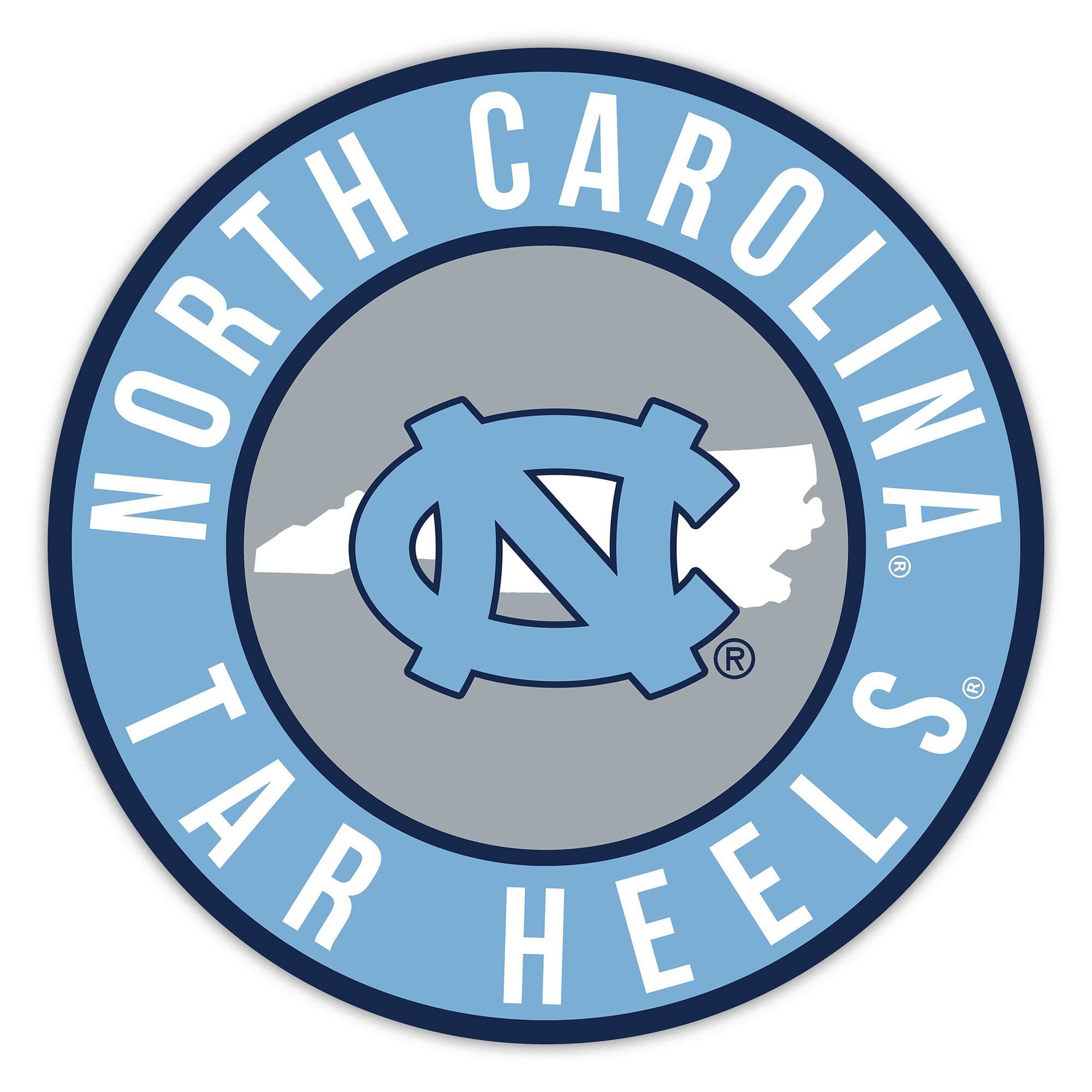 North Carolina Tar Heels 15" State Circle Sign